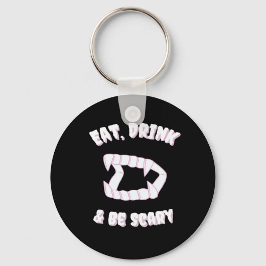 Eat Drink Be Scary Vampire Minimalist Style Sleutelhanger (Voorkant)