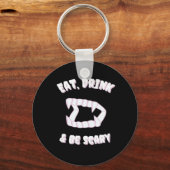Eat Drink Be Scary Vampire Minimalist Style Sleutelhanger (Voorkant)