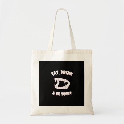 Eat Drink Be Scary Vampire Minimalist Style Tote Bag (Voorkant)