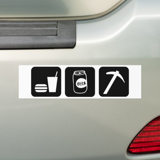 Eat Drink Beer Rockhound Bumpersticker (Op auto)