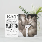 EAT, DRINK  | BEWAREN VAN DE DATUM SAVE THE DATE (Staand voorkant)