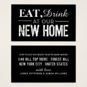 Eat Drink bij ons nieuwe thuis, wijziging adreskaa Visitekaartje (Voorkant /achterkant)