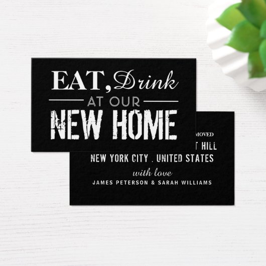 Eat Drink bij ons nieuwe thuis, wijziging adreskaa Visitekaartje (Bureau)