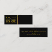 Eat Drink, Black & Gold Change van adreskaart Mini Visitekaartje (Voorkant / Achterkant)