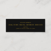 Eat Drink, Black & Gold Change van adreskaart Mini Visitekaartje (Achterkant)