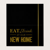 Eat Drink, Black & Gold Change van adreskaart Visitekaartje (Buitenkant ongevouwen)