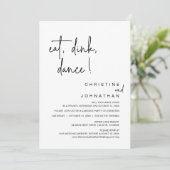 Eat, Drink, Dans, Wedding Elopement Celebration I Kaart (Staand voorkant)