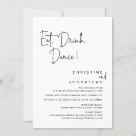 Eat, Drink, Dans, Wedding Elopement Celebration Kaart