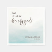 Eat-Drink: Dusty Blue Engagement Party Servet (Voorkant)