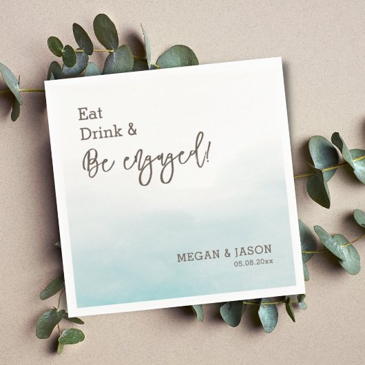 Eat-Drink: Dusty Blue Engagement Party Servet