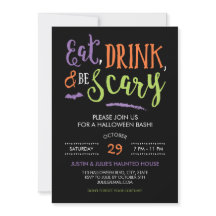 Eat Drink en are Scary Halloween Party Invitation