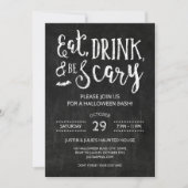 Eat Drink en are Scary Halloween Party Invitation Kaart (Voorkant)