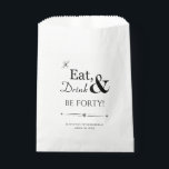 Eat Drink en be 40 Funky Retro 40th Birthday Bedankzakje<br><div class="desc">Het wordt een heck van een 40ste verjaardagsfeestje dus dank je gasten met deze funky retro Eat,  Drink & Be Forty! gunsttassen gevuld met goodies. Overeenkomende partij benodigdheden beschikbaar.</div>
