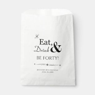 Eat Drink en be 40 Funky Retro 40th Birthday Bedankzakje