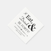 Eat Drink en be 40 Funky Retro 40th Birthday Servet (Hoek)