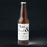 Eat Drink en be 40th Birthday Bier Etiket<br><div class="desc">Het wordt een heck van een 40ste verjaardagsfeestje dus kleed je bierflesjes aan met deze funky retro Eat,  Drink & Be Forty! stickers. Overeenkomende partij benodigdheden beschikbaar.</div>