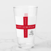 Eat Drink en be English St George's Cross Flag Glas (Voorkant)
