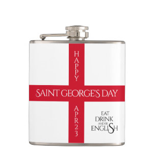 Eat Drink en be English St George's Cross Flag Heupfles