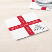 Eat Drink en be English St George's Cross Flag Kartonnen Onderzetters (Schuin)