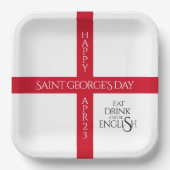 Eat Drink en be English St George's Cross Flag Papieren Bordje (Voorkant)