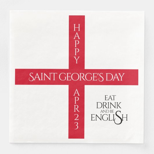 Eat Drink en be English St George's Cross Flag Servet (Voorkant)