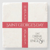 Eat Drink en be English St George's Cross Flag Stenen Onderzetter (Voorkant)