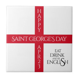Eat Drink en be English St George's Cross Flag Tegeltje