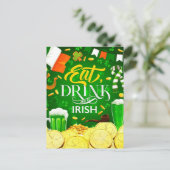 Eat Drink en Be Irish Briefkaart (Staand voorkant)