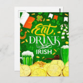 Eat Drink en Be Irish Briefkaart (Voorkant / Achterkant)