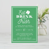 Eat Drink en Be Irish St. Patrick's Day Kaart (Staand voorkant)
