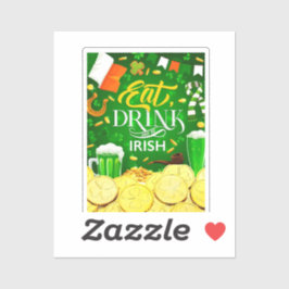 Eat Drink en Be Irish Sticker