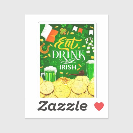 Eat Drink en Be Irish Sticker (Vel)