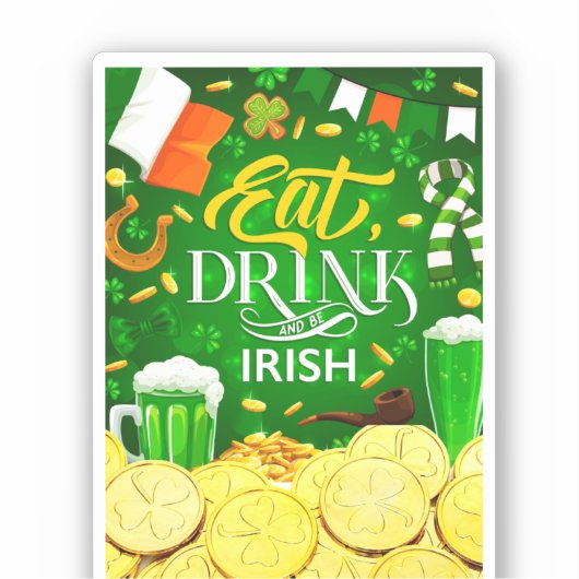 Eat Drink en Be Irish Sticker (Voorkant)