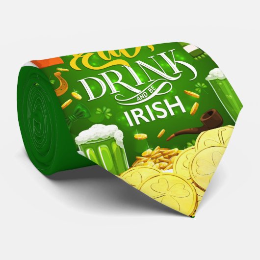 Eat Drink en Be Irish Stropdas (Opgerold)