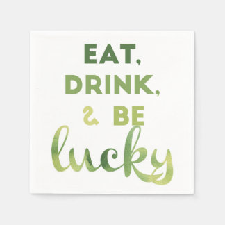 "Eat, Drink en be Lucky" Cocktail Napkins Servetten