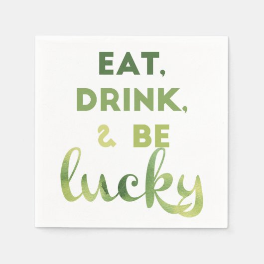 "Eat, Drink en be Lucky" Cocktail Napkins Servetten (Voorkant)