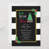 Eat Drink en be Merry Baby shower Invitation Kaart (Voorkant)