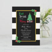 Eat Drink en be Merry Baby shower Invitation Kaart (Staand voorkant)