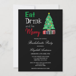 Eat Drink en be Merry Bachelorette Invitation Kaart