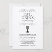 Eat, Drink en BE Merry Cocktail Party Invitation Kaart (Voorkant)