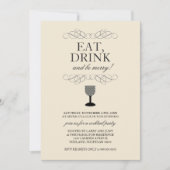 Eat, Drink en BE Merry Cocktail Party Invitation Kaart (Voorkant)