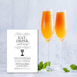 Eat, Drink en BE Merry Cocktail Party Invitation Kaart