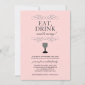 Eat, Drink en BE Merry Cocktail Party Invitation Kaart (Voorkant)