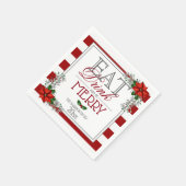 Eat Drink en be Merry Poinsettia Kerstmis Servet (Hoek)