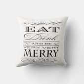 Eat Drink en be Merry Typografie Kussen (Achterkant)