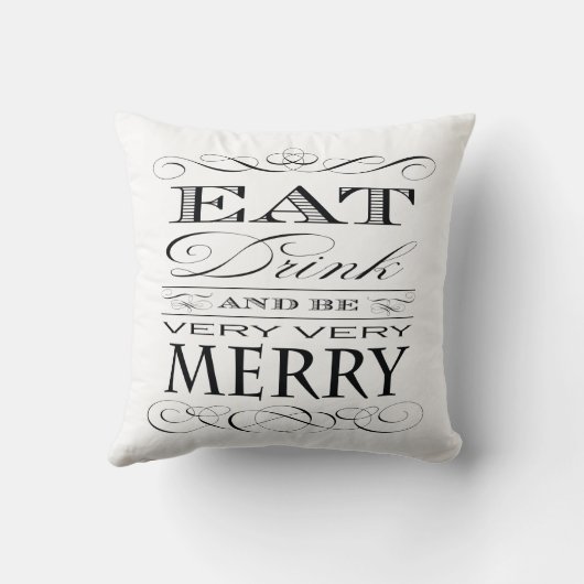 Eat Drink en be Merry  Typografie Kussen (Achterkant)