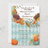 EAT DRINK EN BEDANKFUL INVITATIE KAART (Voorkant)