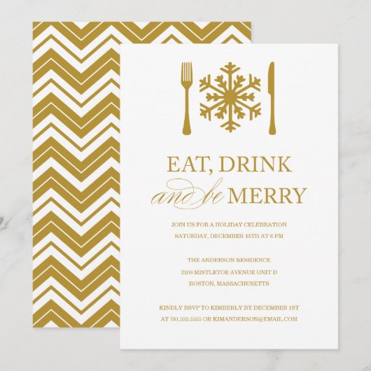 EAT-DRINK EN BEDRIJFSMERRY | VERZOEKEN VAN PARTIJE KAART (Voorkant / Achterkant)