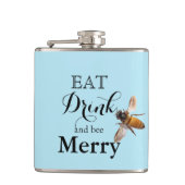 Eat Drink en bee Merry Heupfles (Voorkant)