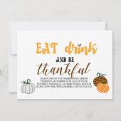 Eat Drink en ben de Thanksgiving partij Kaart (Voorkant)